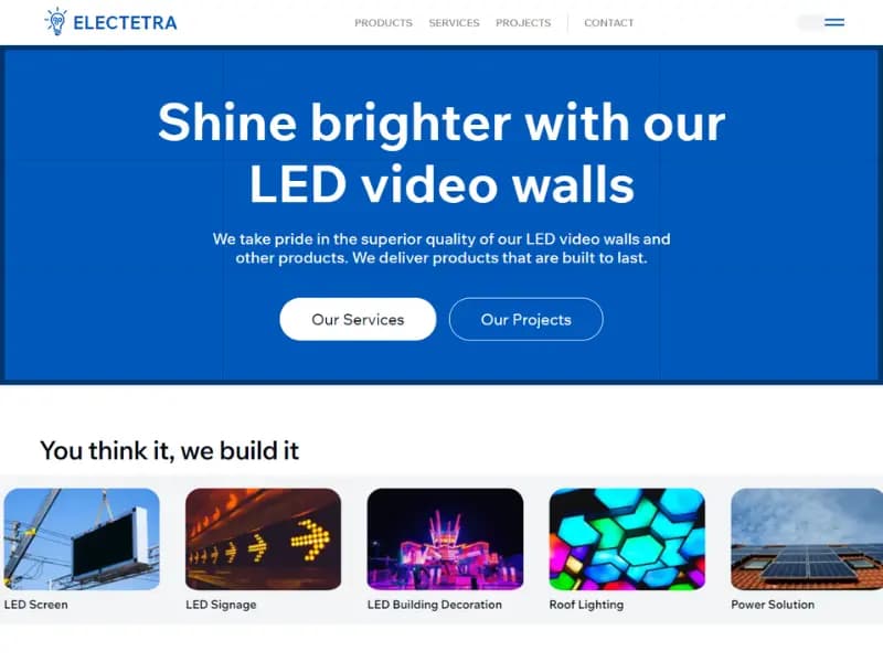 A screenshot of the Electetra project website